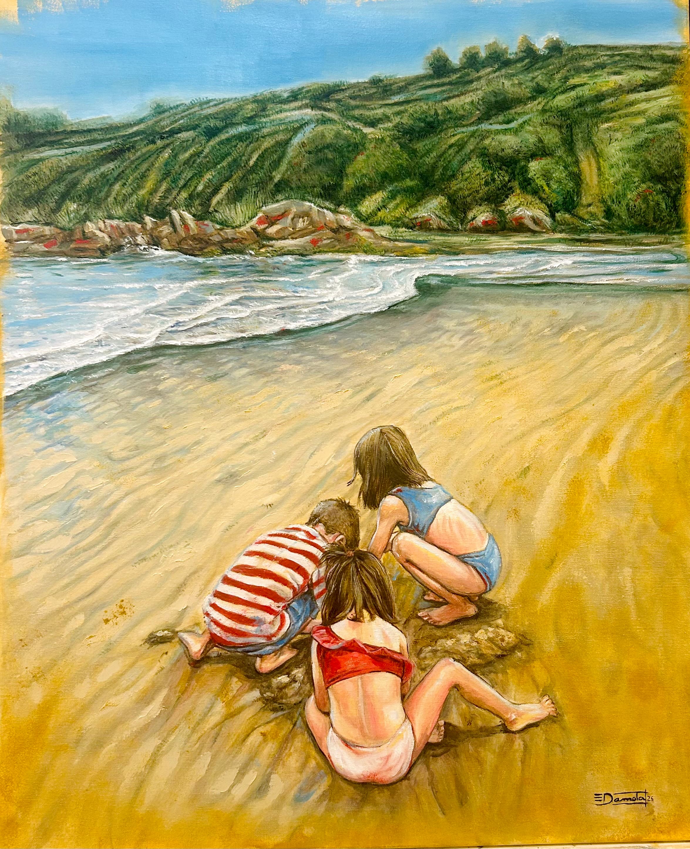 Niños con arenas del norte